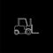 Forklift line icon or logo on dark background