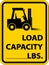 Forklift Load Capacity Label Sign On White Background