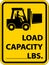 Forklift Load Capacity Label Sign On White Background