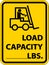 Forklift Load Capacity Label Sign On White Background