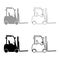 Forklift Loader Fork lift warehouse truck silhouette set icon grey black color vector illustration image flat style solid fill