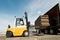 Forklift loader warehouse works