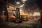 forklift moving heavy cargo in warehouse