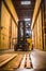 forklift moving a pallet in a warehouse facility