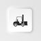 Forklift neumorphic icon in single color. Industrial vehicle work warehouse shipping inventory Forklift neumorphic icon