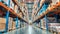 Forklift Operating in Large Industrial Warehouse