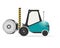 Forklift with paper roll clamp