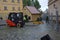 Forklift in prague centre