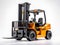 Forklift to work in a warehouse isolated on a white background.