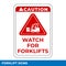 Forklift Traffic Caution Signs with Warning Message for Warehouse or Industrial Areas, Easy To Use And Print Design Templates.