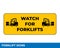 Forklift Traffic Caution Signs with Warning Message for Warehouse or Industrial Areas, Easy To Use And Print Design Templates