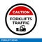 Forklift Traffic Caution Signs with Warning Message for Warehouse or Industrial Areas, Easy To Use And Print Design Templates