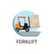 Forklift transport in flat style