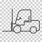 Forklift transport icon, industry vehicle machine symbol, fork truck warehouse vector illustration