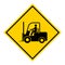 Forklift transport icon, industry vehicle machine symbol, fork truck warehouse vector illustration