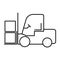 Forklift transport icon, industry vehicle machine symbol, fork truck warehouse vector illustration