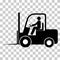 Forklift transport icon, industry vehicle machine symbol, fork truck warehouse vector illustration