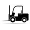 Forklift transport icon shadow, industry vehicle machine symbol, fork truck warehouse vector illustration