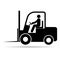 Forklift transport icon shadow, industry vehicle machine symbol, fork truck warehouse vector illustration