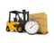 Forklift Truck with Boxes and Stopwatch