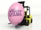 Forklift truck carrying a Easter egg