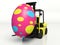 Forklift truck carrying a Easter egg