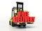 Forklift truck carrying Free Delivery words.