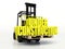 Forklift truck carrying Under Construction words.