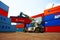 Forklift truck, container, Vietnam freight depot