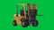 Forklift truck on green screen