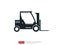 Forklift truck icon. warehouse fork loader vector illustration. delivery truck symbol for supply storage service, logistic company