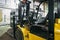 Forklift Truck inside warehouse or factory