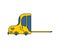 Forklift truck isolated. Fork loader car. Vector illustration