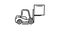 Forklift Truck line icon on the Alpha Channel