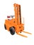 Forklift truck orange isolated on white background