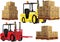 Forklift truck and pallets