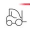 Forklift truck thin line vector icon