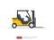 Forklift truck vector illustration. warehouse fork loader icon template. delivery truck symbol for supply storage service, logisti