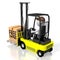 Forklift vehicle, free shippin concept - 3D rendering