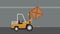 Forklift on warehouse HD animation