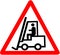 Forklift warning red triangular road sign