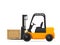 Forklift with wooden box