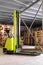 Forklifter stacker in warehouse