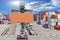 Forklifts container being unloaded container commercial delivery