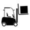 Forklifts truck Lifting machine Cargo lift machine Cargo transportation concept icon black color vector illustration flat style