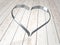 Forks heart on wood background