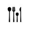 Forks, knives and spoons black glyph icon