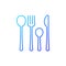 Forks, knives and spoons gradient linear vector icon