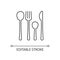 Forks, knives and spoons linear icon