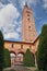 Forli, Emilia-Romagna, Italy: cloister and bell tower of the Abbey of San Mercuriale